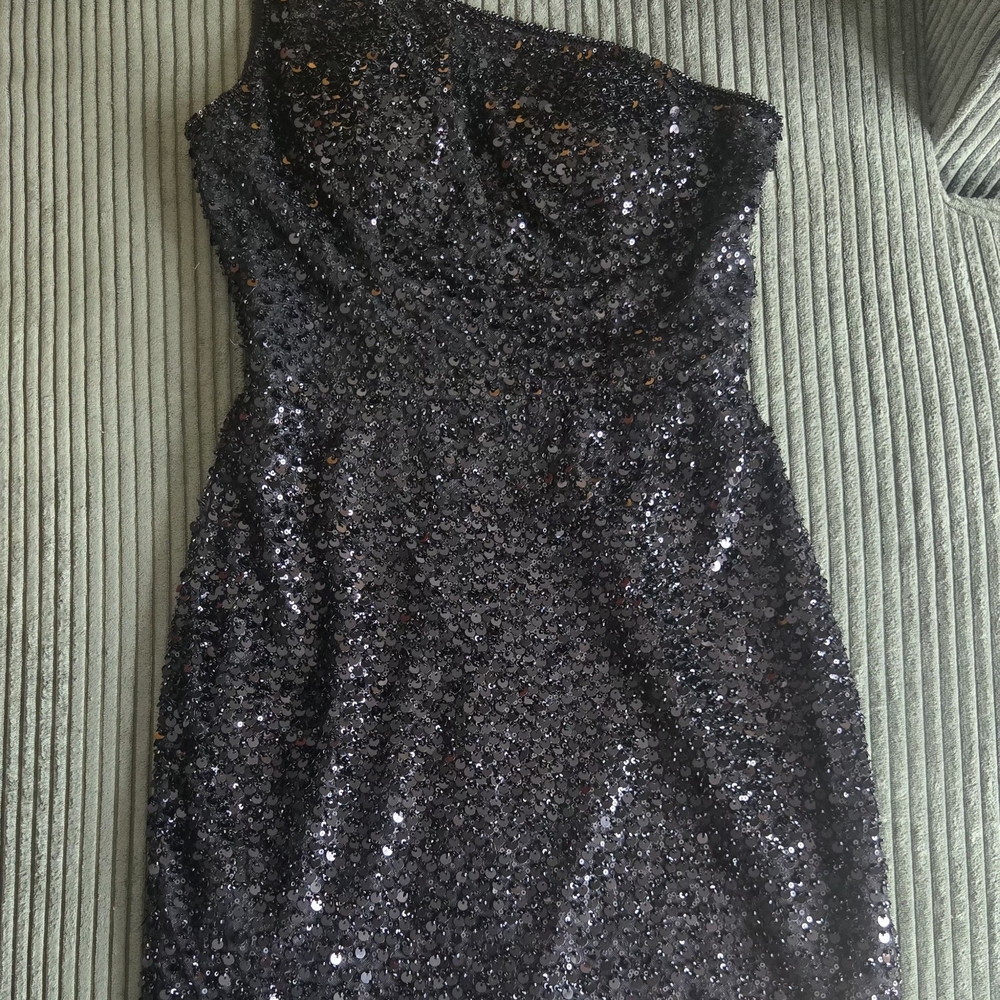 Giani Bernini One Shoulder Black Sequin Dress